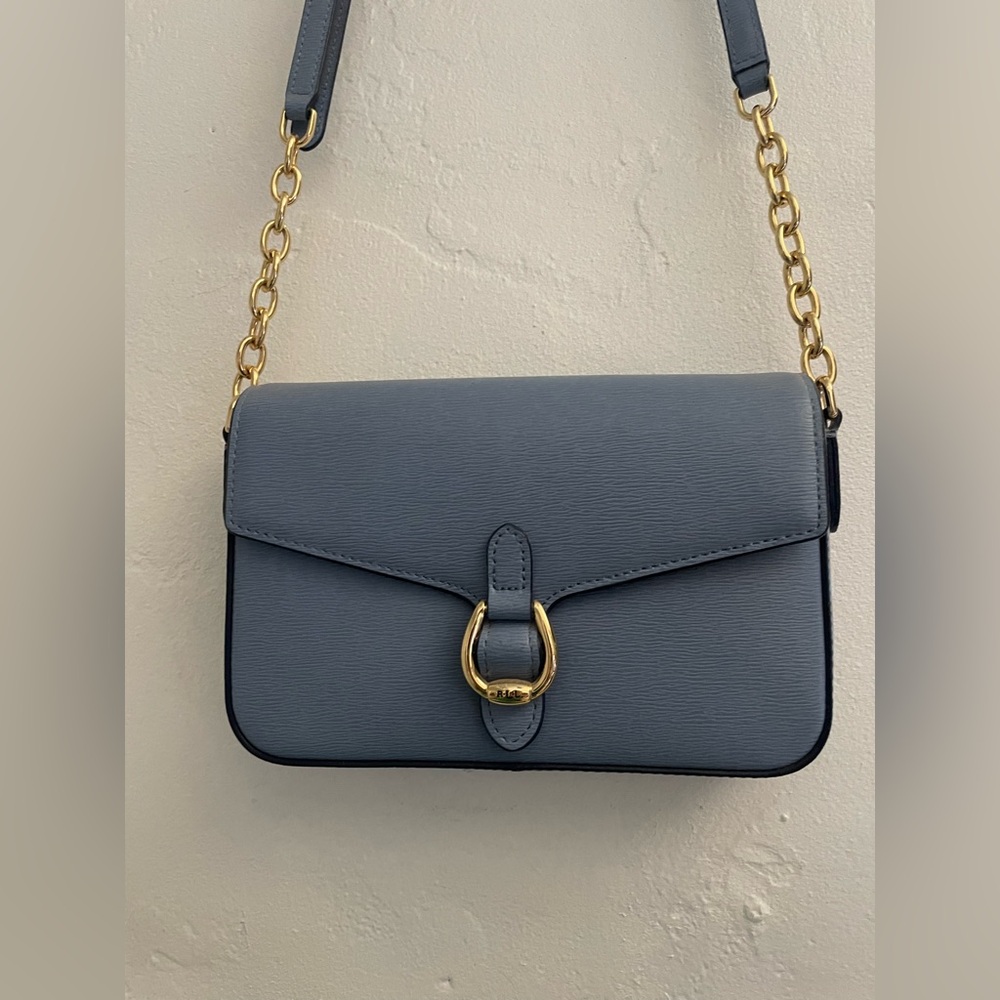 🩵BRAND NEW Ralph Lauren Crossbody Bag - blue with gold hardware🩵